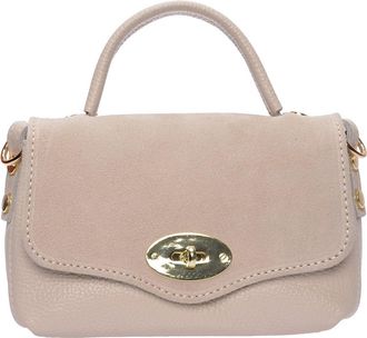 Roberta M Beige Rundleer Tas