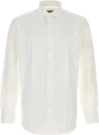 Etro Roma Shirt - Heren - Zakelijke Overhemden - Wit - M - Katoen - Overhemden