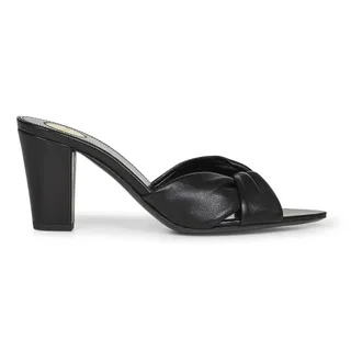 Saint Laurent Heeled Mules, female, Black, Size: 9 1/2 US Franciane Mule