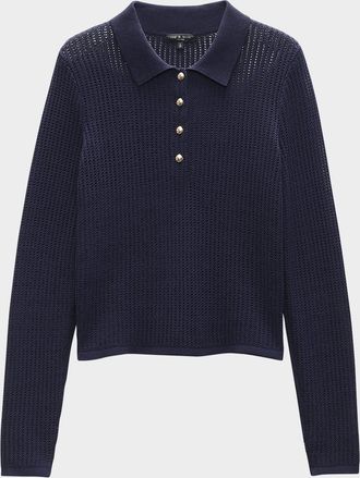 Rag & Bone Viola Long-Sleeve Polo Top