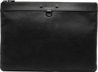 Louis Vuitton Pre-owned Clutches, female, Black, Size: ONE SIZE Pre-owned Leather Document Holder