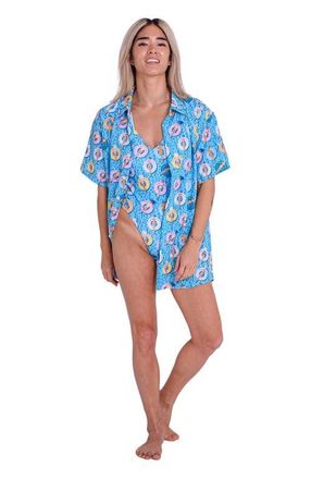 OOSC Poolside Mens Short Sleeve Shirt in Multi at Nordstrom, Size X-Large