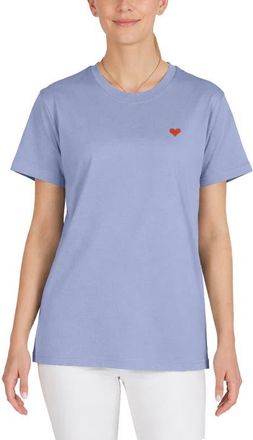 Dalix Womens Pixel Heart Jersey Relaxed Tee in Lavender Blue at Nordstrom, Size X-Large