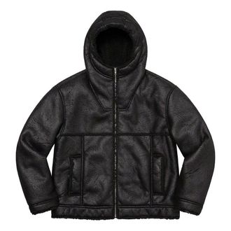 SUPREME Faux Shearling Hooded Jacket Black SUP-SS23-084