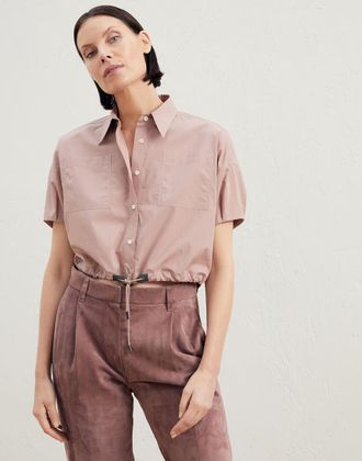 Brunello Cucinelli Pink Cotton Womens Shirt