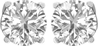 Diamond2Deal 14k White Gold 2 CTW Round Lab Grown Diamond Solitaire Stud Earrings
