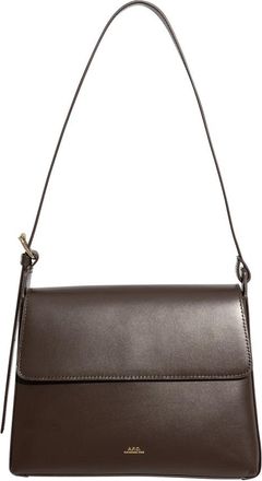 A.P.C. Virginie Flap - Dames - Schoudertassen - Bruin - ONE Size - Katoen - Tassen