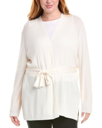 Lafayette 148 New York Plus Belted Rib Silk-Blend Cardigan