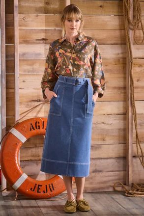 Hunter Bell Coolidge Skirt In Indigo
