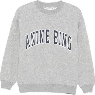Anine Bing Felpa con stampa logo - Grigio