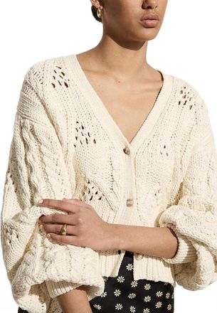 Faithfull The Brand Dayana Cardigan In Cream