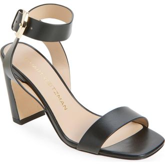 Stuart Weitzman Sai Ankle Strap Sandal in Black at Nordstrom, Size 10.5