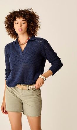 Carve Designs Morgan Polo Sweater in Navy at Nordstrom, Size Xx-Small