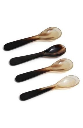 Zodax Lagos Chiseled Set of 4 Spoons in White/Beige at Nordstrom Rack