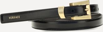 Versace Cintura in pelle lucida con stampa logo Woman 75