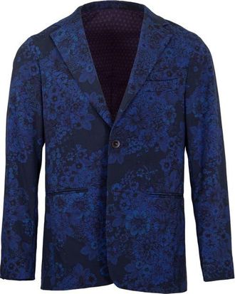 Lords of Harlech Judd Fully Lined Tailored Wool Blazer in Marco Floral Midnight at Nordstrom, Size 40