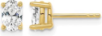 Diamond2Deal 14k Gold 2/3 ct Oval Lab Grown Diamond Stud Earrings VS Clarity, G-H Color