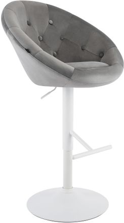 Clp Taburete De Bar London De Terciopelo Gris Blanco