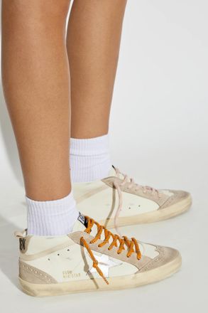 Golden Goose Mid Star Sports Shoes, Womens, Cream