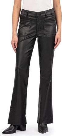 Kut from the Kloth KUT from the Kloth Stella Jeans Womens Black Denim Raw Hem Flare Leg GBO3361
