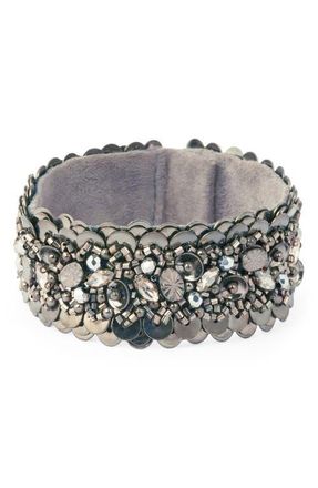 Deepa Gurnani Ginevra Bracelet in Gunmetal at Nordstrom