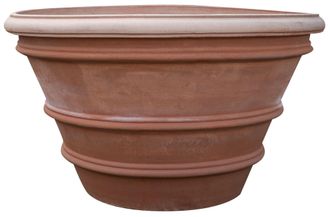 Biscottini International Biscottini - Jarr&oacute;n De Terracota 140x84 Cm Made In Italy Gran Jarr&oacute;n De Exterior Hecho A Mano Grandes Macetas De Terracota Para Plantas