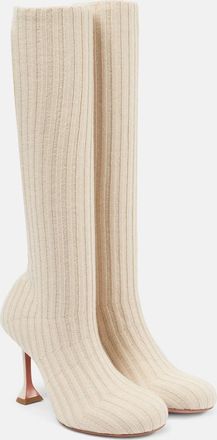 Amina Muaddi Veneda 95 knee-high sock boots