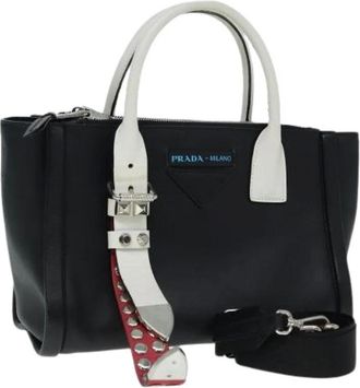 Prada Pre-owned Handbags, female, Black, Size: ONE SIZE Pre-owned Leather Handbag
