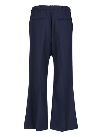Marni Virgin Wool Flare Trousers - Navy