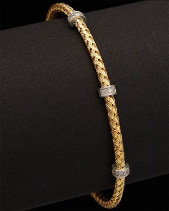 Meshmerise 18K Over Silver 0.1 Ct. Tw. Diamond Bangle Bracelet