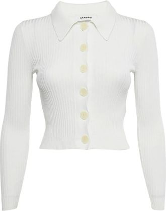 Sandro Top in maglia a coste - Bianco