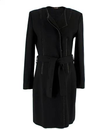 Roberto Cavalli Black knotted rope coat Size XL