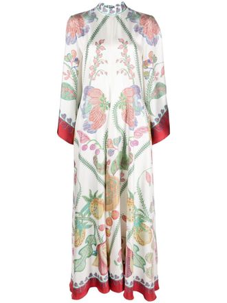La DoubleJ Magnifico Flower Placée-print dress - White