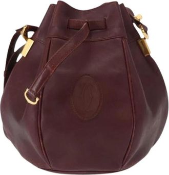 Cartier Pre-owned Bucket Bags, female, Red, Size: ONE SIZE Pre-owned Leather Bucket Bag