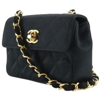 Chanel Pre-owned Satin Mini Bag - Dames - Pre-owned - Zwart - Maat: ONE Size Satijn