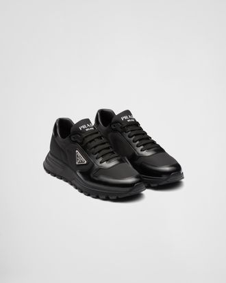 Prada Prax 01 Re-Nylon and brushed leather sneakers