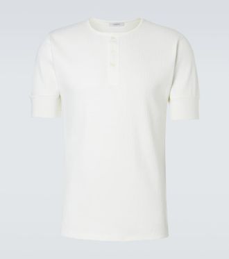 Christophe Lemaire Cotton and linen jersey Henley shirt