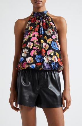 Alice & Olivia Maris Gathered Sleeveless Top in Timeless Blossom at Nordstrom Rack, Size Medium