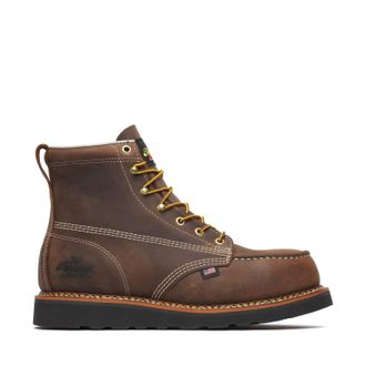 Thorogood Mens Crazy Horse Western Steel Toe Work Boots In Tan