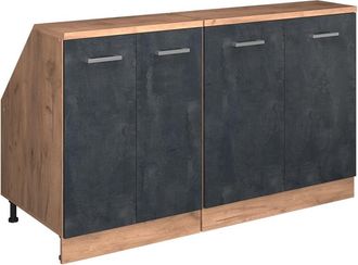 Vicco Conjunto De Armarios Para Techo Inclinado Rion, Hormig&oacute;n Negro, 140 Cm Lote De 2 Carcasas De Armario 60 Cm De Profundidad, Vicco