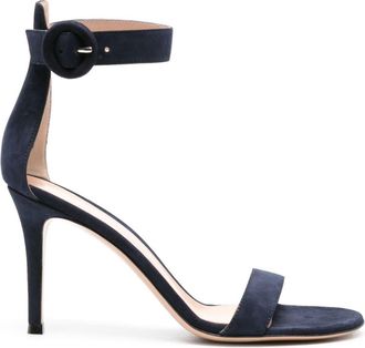 Gianvito Rossi Ricca 95mm suede sandals - women - Suede - 39.5 - Blue