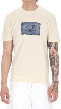 C.P. Company T-shirts - Heren - T-shirts - Beige - M - Katoen - Tops