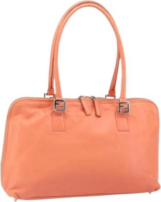 Fendi Pre-owned Handbags, female, Pink, Size: ONE SIZE Pre-owned Leather Handbag