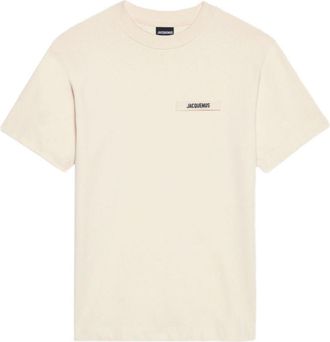 Jacquemus Beige Crewneck Logo Patch T-Shirt