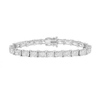 Diana M. Jewels 14kt White Gold 56.00cts Lab Grown East-West Radiant Diamond Tennis Bracelet