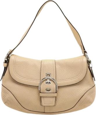 Coach Pre-owned C Soho Schoudertas - Dames - Vintage Schoudertas - Beige - ONE Size - Leer - Vintage