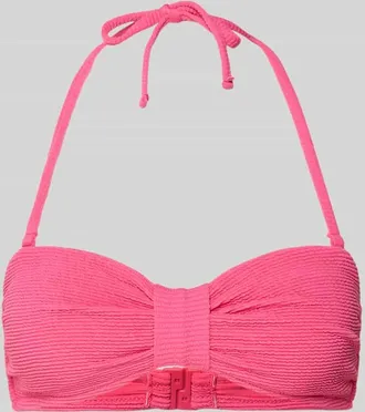 Jake*s Casual Bikini-Oberteil in Bandeau-Form mit Strukturmuster in Black, Gr&ouml;&szlig;e XL