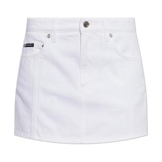 Dolce & Gabbana Rokken, Dames, Wit, S, Denim, Denim Skirts