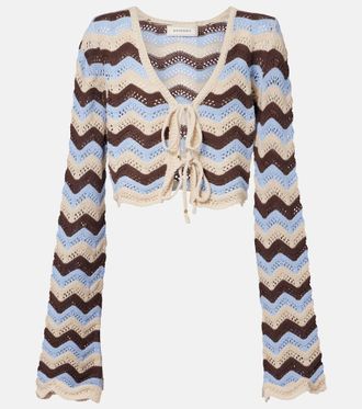 Bananhot Miana open-knit cotton-blend crop top