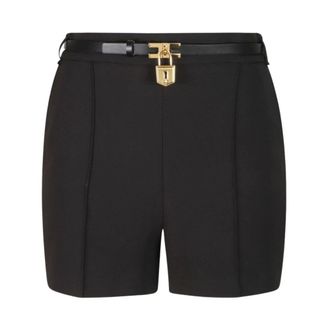Elisabetta Franchi Pantalones Cortos Ligeros de Crep&eacute; con Cintur&oacute;n - Shorts - Mujer - Negro - S